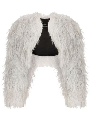 Dolce & Gabbana boléro orné de plumes KIM DOLCE&GABBANA - Gris