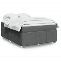 Boxspring met matras stof donkergrijs 160x200 cm