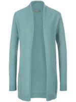 Vest 100% kasjmier lange mouwen Van include turquoise