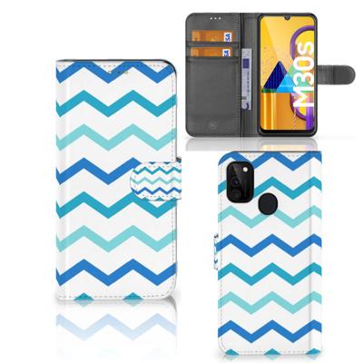 Samsung Galaxy M21 | M30s | Telefoon Hoesje | Zigzag Blauw