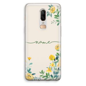 Gele bloemen: OnePlus 6 Transparant Hoesje