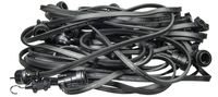 Prikkabel compleet met 100 fittingen E27 IP44 100 meter zwart professioneel gebruik
