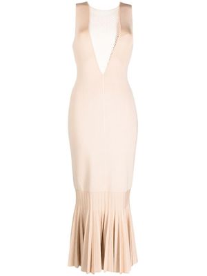 Galvan London robe Erato à ourlet plissé - Tons neutres
