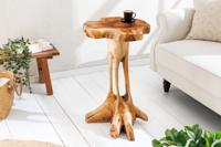 Massief houten bijzettafel ROOT 70cm naturel teakhout gemaakt van wortelhout in paaldesign - 44714