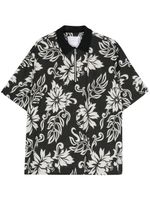 sacai chemise en popeline à fleurs - Noir