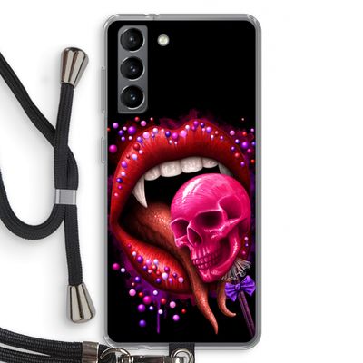 Dodelijk zoet: Samsung Galaxy S21 Transparant Hoesje met koord