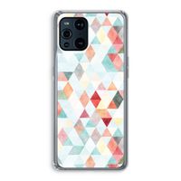 Gekleurde driehoekjes pastel: Oppo Find X3 Pro Transparant Hoesje