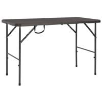 Tuintafel inklapbaar rattan look 120x60x74 cm HDPE bruin