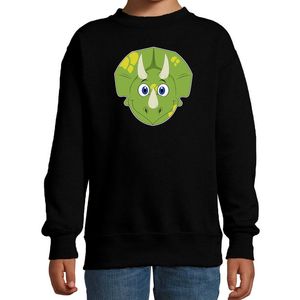 Cartoon dino trui zwart voor jongens en meisjes - Cartoon dieren sweater kinderen