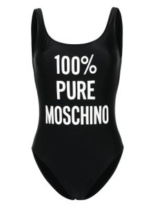 Moschino maillot de bain à logo imprimé - Noir