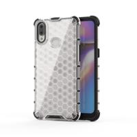 Voor Galaxy A10s shock proof honingraat PC + TPU case (wit)
