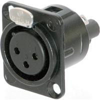 Neutrik NC3FD-S-1-B XLR-connector Flensbus, contacten recht Aantal polen: 3 Zwart 1 stuk(s)