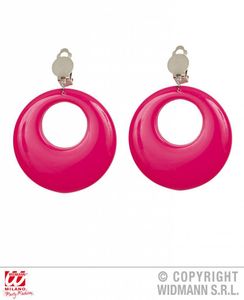 Oorbellen neon roze