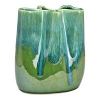 Vaas van porselein groen (B/H/D) 15x18x10cm