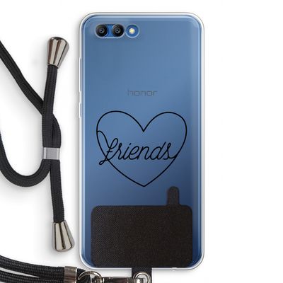 Friends heart black: Honor 10 Transparant Hoesje met koord