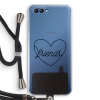 Friends heart black: Honor 10 Transparant Hoesje met koord