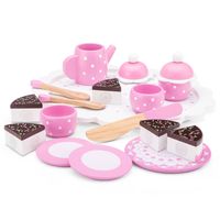 New Classic Toys houten theeset met taart - roze New Classic Toys houten theeset met taart - roze