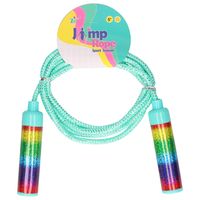 Springtouw speelgoed Rainbow glitters - groen - 210 cm - buitenspeelgoed