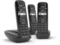 Gigaset AS690A Trio DECT draadloze telefoon, met 2 extra handsets, zwart - thumbnail