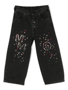 MM6 Maison Margiela Kids jean à ornements en cristal - Noir