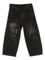 MM6 Maison Margiela Kids jean à ornements en cristal - Noir - thumbnail