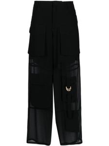 PINKO pantalon palazzo à effet de transparence - Noir