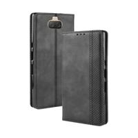 Magnetische gesp retro textuur horizontale Flip lederen case voor Sony Xperia 10 plus met houder & card slots & portemonnee (zwart)