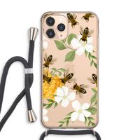 No flowers without bees: iPhone 11 Pro Max Transparant Hoesje met koord No flowers without bees: iPhone 11 Pro Max Transparant Hoesje met koord