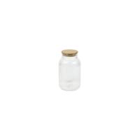 Voorraadpot lines glas/bamboe H20,5cm