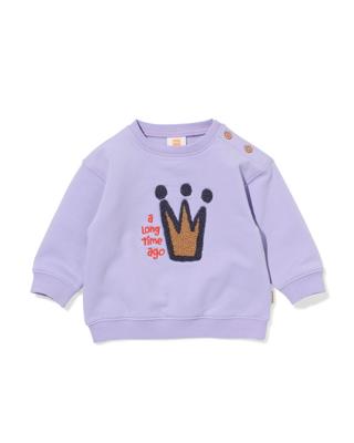 HEMA Newborn sweater rib kroontje paars (paars)