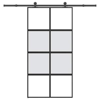 Schuifdeur met beslag 102,5x205 cm gehard glas en aluminium