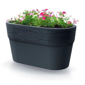 Prosperplast Plantenpot Windsor - antraciet - L28 x B15 x H15 cm