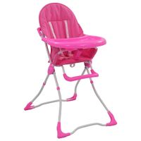 Kinderstoel hoog roze en wit - thumbnail