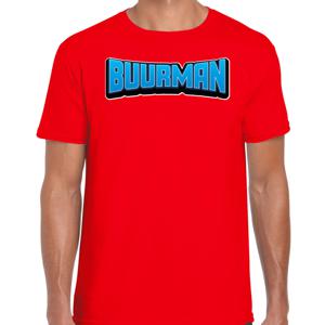 Verkleed t-shirt voor heren - buurman en buurman - rood - foute party/carnaval