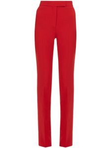 Ferragamo pantalon de tailleur en laine à coupe droite - Rouge