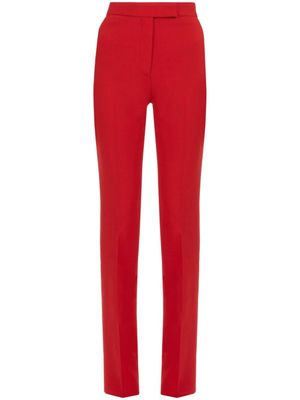 Ferragamo pantalon de tailleur en laine à coupe droite - Rouge