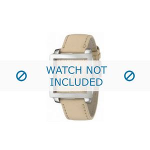Armani horlogeband AR-5813 Leder Cream wit 24mm