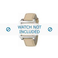 Armani horlogeband AR-5813 Leder Cream wit 24mm