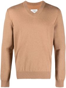 Maison Margiela pull en cachemire à col v - Marron