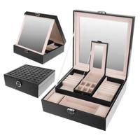 Beautylushh Sieradenkist - zwart - PU coating - 25 x 25 x 30 cm - sieradendoos - organizer