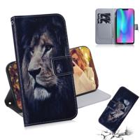 Leeuw patroon gekleurde tekening horizontale Flip lederen case voor Huawei Honor quater met houder & card slots & portemonnee