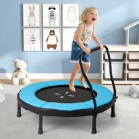Kindertrampoline met Afneembare Leuningen Minitrampoline met Antislipvoetjes Belastbaar Tot 100 kg