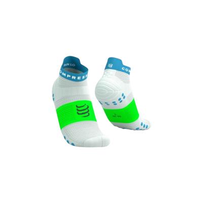 Compressport Pro racing v4.0 low hardloopsokken wit/groen