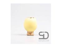 Season Inspired Decoration Vaas ei met voetjes 7.5x7.5x10cm geel