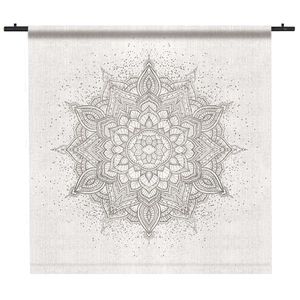 Wandkleed Sparkling Mandala Pattern Grey