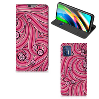 Motorola Moto G9 Plus Bookcase Swirl Pink - thumbnail