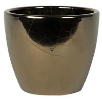 Plantenpot/bloempot in een strakke Scandinavische look goud Dia 16 cm en Hoogte 13 cm