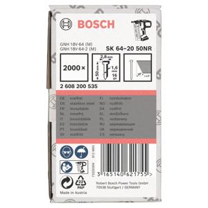 Bosch Professional Afwerknagel RVS 50mm 20° 16Ga VE=2000 - 2608200535