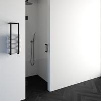 BRAUER Void nisdeur helder glas 60x200 omkeerbaar incl. glascoating mat zwart GS-VON1H60200MZ