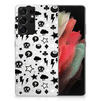 Silicone Back Case Samsung Galaxy S21 Ultra Silver Punk - thumbnail